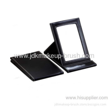 Portable Black Pu Pocket Cosmetic Mirror 